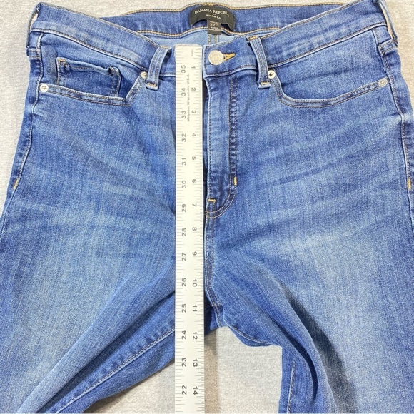 Banana Republic Jeans Women 12 Blue High Rise Slim Raw Hem Cropped Casual Denim - Picture 12 of 13